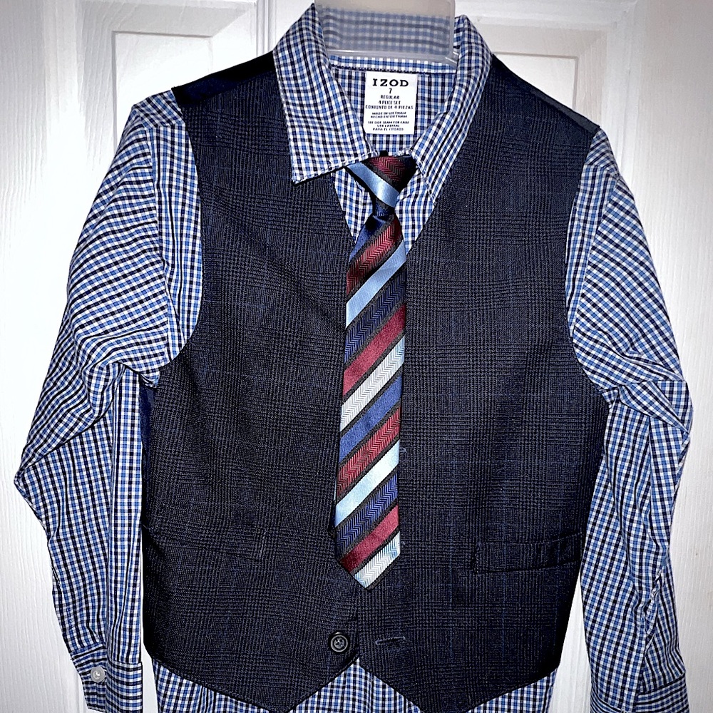 Boys dress shirt, tie, and vest 3 piece set